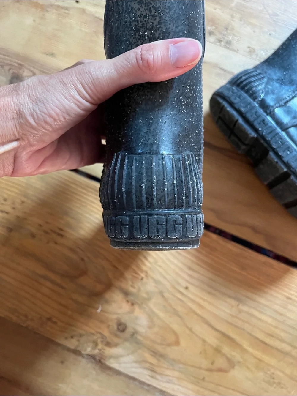 UGG Toddler 12 Gray Gray Glitter Drizlita Rain Boot Short Rubber